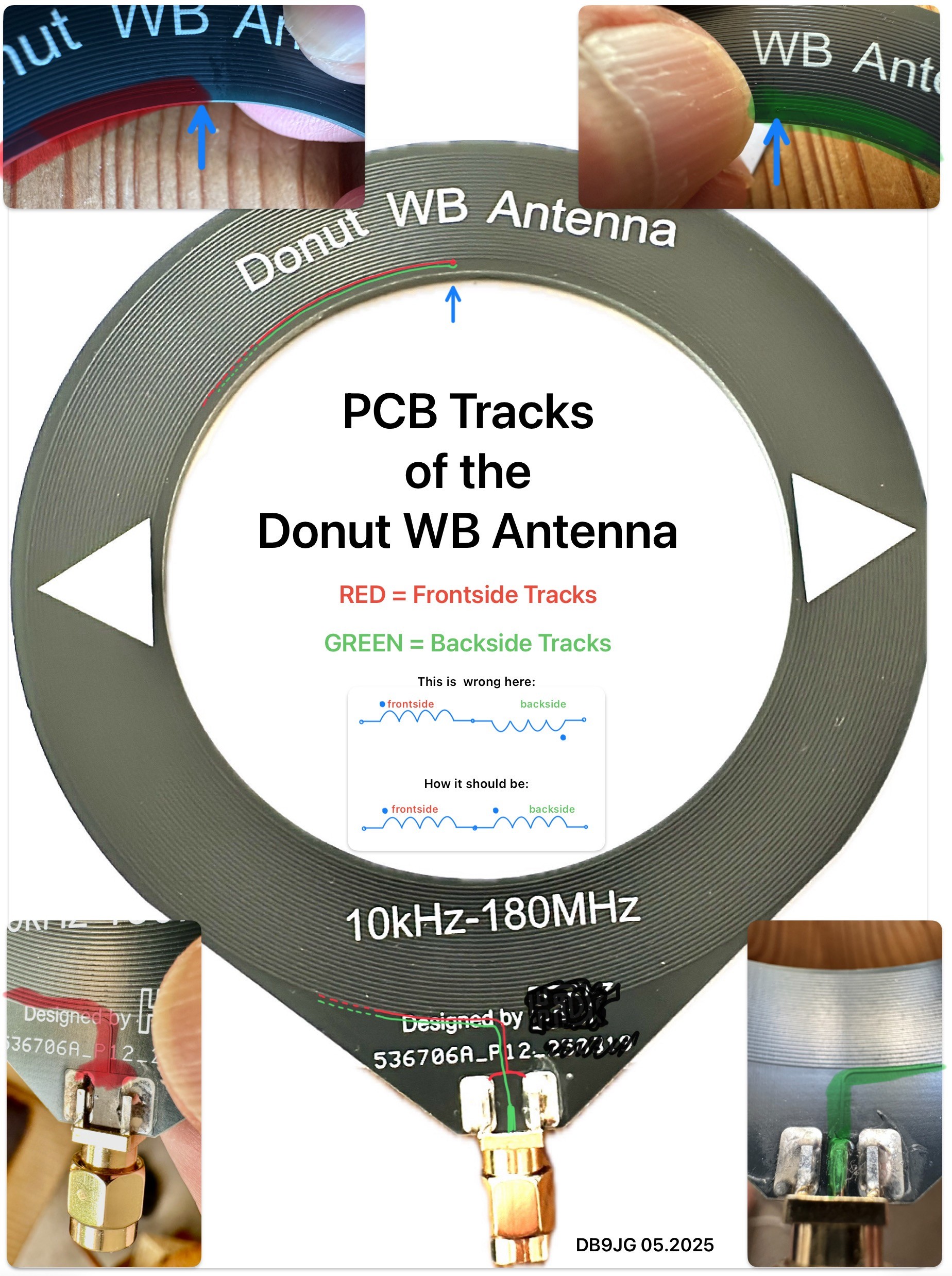 Donut Antenna A Banda Larga 10 KHz-180 MHz Con Convertitore A Bassa Impedenza – Per Radio, Walkie-Talkie, SDR E Scanner
